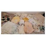 Pile of linens - tablecloths and napkins,