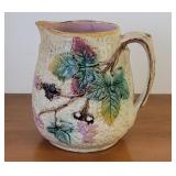 Large Majolica pitcher - cracks
