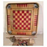 Carrom board  with pieces