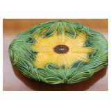 Gorgeous Majolica corn on the cob bread tray