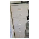 4dr file cabinet w/glass top W/contents office