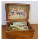 Vintage sewing box with contents - just needs