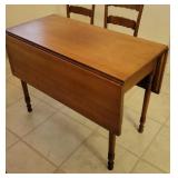 Gorgeous cherry drop leaf table aprx 39x18x29t