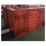 Buffet with glass top - aprx 56x28x33 tall -