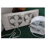 2 fans - window & stationary