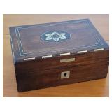 Victorian silver inlay stationary/sewing box