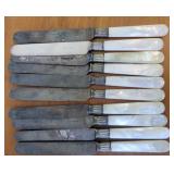 10 mother of pearl handle knives
