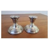 Pair of sterling silver candlesticks