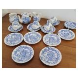 Early mother goose blue & white transferware