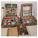 Vintage Christmas ornaments with boxes