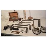 Draw shaves, squares, pulleys, etc