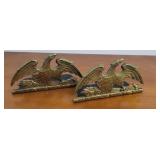 Pr brass eagle bookends