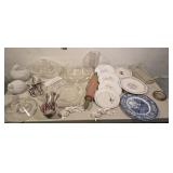 Pyrex, silverware, birds, etc