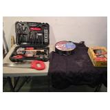 Tool kit, jumper cables, torch