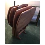 4 Danish style folding glass top snack tables 27"t