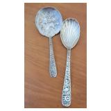 2pcs Kirk sterling silver repousse spoons