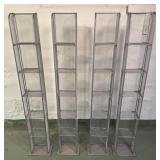 Four folding metal racks 8x6x56