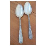 2 Kirk sterling silver repousse large serving