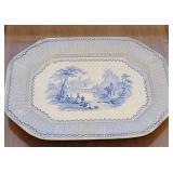Antique blue transferware platter - Ivanhoe