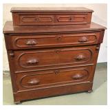 Walnut 2 over 3 setback dresser 40 x18x35