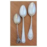 3 sterling silver spoons