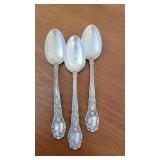 3 sterling silver teaspoons