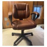 Leather swivel office chair - some wear