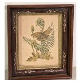 Deep walnut frame with butterflies