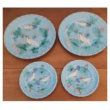4 West Germany majelica bird plates