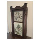 Orsamus R. Fyler reverse painted clock