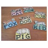 Antique wooden block animal puzzles