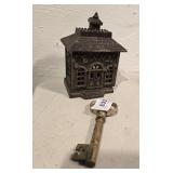 Cast iron Bank (Needs the screw) and skeleton key
