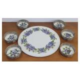 Art Deco German tile & 6 matching coasters