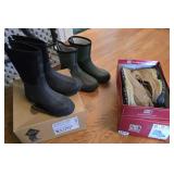 2 pair muck boots, faded glory shoes