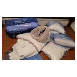 Clean pillows, sheets, fleece blanket