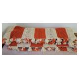 Retro orange Afghan and soft fleece throw