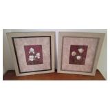 2 contemporary floral prints - irises and tulips