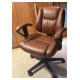 Leather swivel office chair - worn
