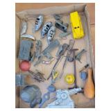 Box little toys - military, tin fish, Tootsie toy