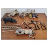 Incredible 1800s schoenhut wooden circus - they