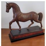 Impressive brass trotting horse sculpture
