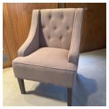 Tuffted swoop armchair grey