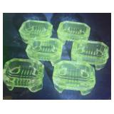 6 Glow glass salt cellars