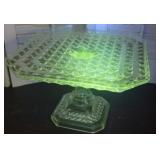 Large Square Glow glass cake pedestal