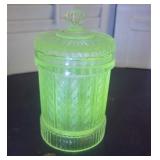 Glow glass - covered jar - rough edges