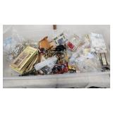 Tub of of dollhouse furniture and accessories