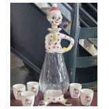 Japan Clown decanter with shot glasses