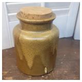 Studio pottery cork top jar / jug