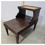 Leather top step down end table 28"17"25"
