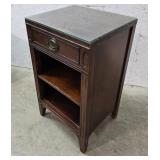 1 Drawer Glass Top End Stand 17"15"30"